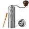 Aluminium Alloy Antique Hand Coffee Grinder With Solid Wood Handle
